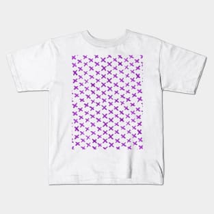 Watercolor x pattern - purple Kids T-Shirt